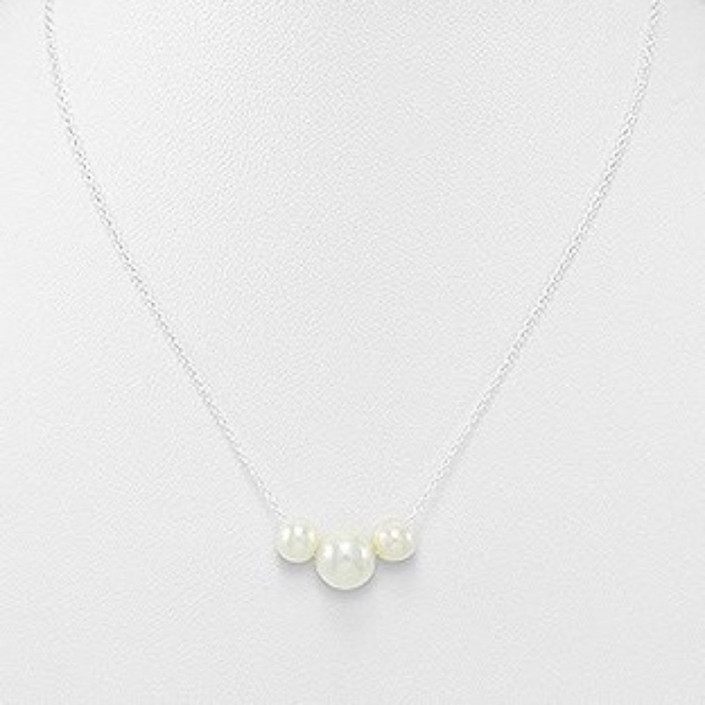 056B 🆕 925 Silver Freshwater Pearl Necklace